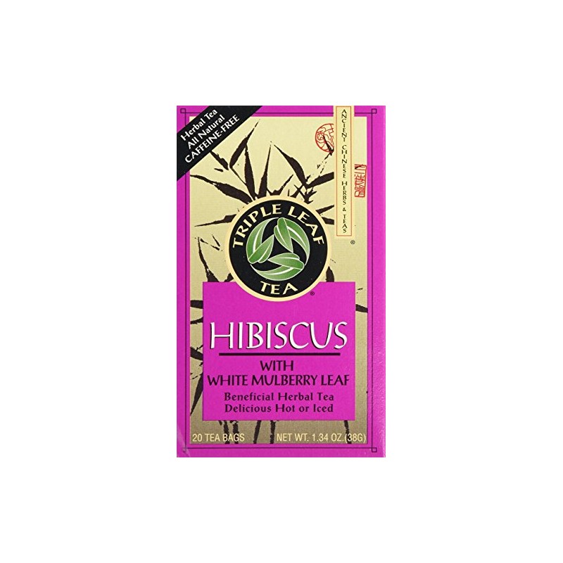 Triple Leaf Tea Bags Hibiscus White Mulberry, 1.34 Oz, 20