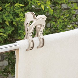 Bestco NY-285 Multi-functional Clip, 2 Pieces, Rod Stop, Light Gray