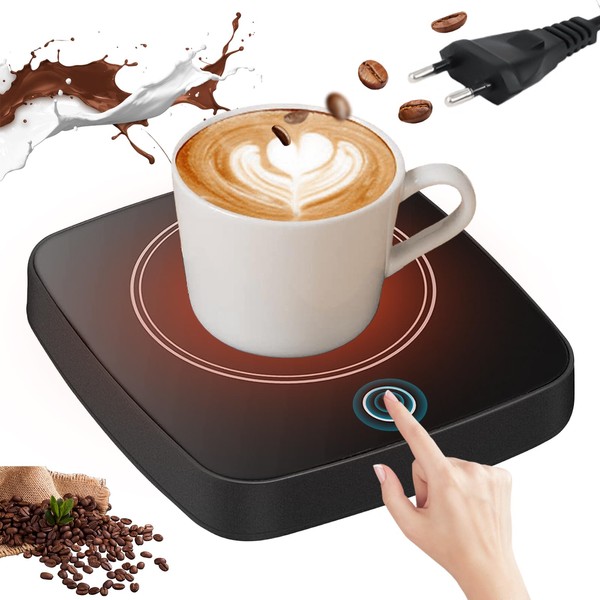 Coffee Warmer: Smart Desk Coffee Warmer, Coffee Cup Warmer with 3 Temperature Settings, Electric Drink Warmer, Electric Coffee Warmer, Cup Warmer for Coffee, Milk (Black)