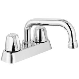 GBBNE 2 Handles Utility Laundry Sink Faucet 4 Inch Centerest Laundry Faucets for Utility Sink Laundry & Utility Room Sink Faucet with Swivel Spout and NPT3/4 Threaded End Polish Chrome