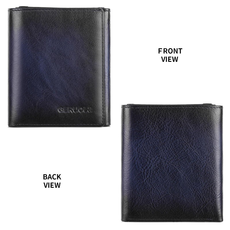 Trifold Wallets for Men Genuine Leather Large Capacity RFID Blocking,