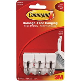 Command Wire Hooks, Small, White, 6-Hooks (17067ES)