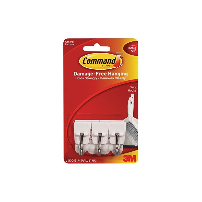 Command Wire Hooks, Small, White, 6-Hooks (17067ES)