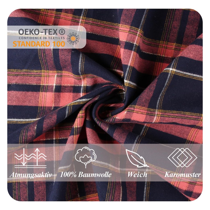 Mnamo Women's 100% Cotton Comfortable Pyjamas Women's Cotton with Checked