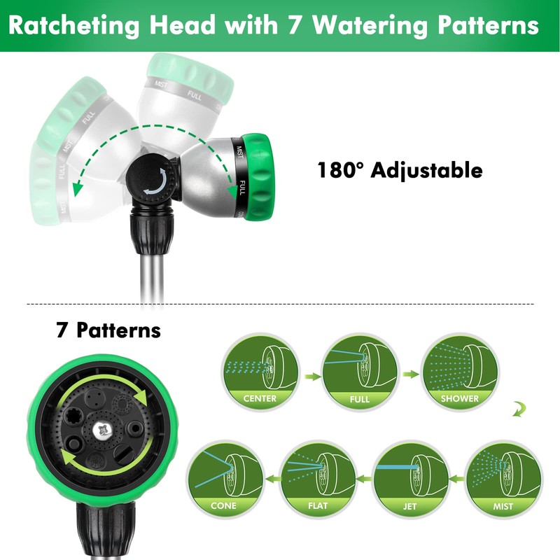 RESTMO Metal Watering Wand, Heavy Duty Garden Hose Wand with