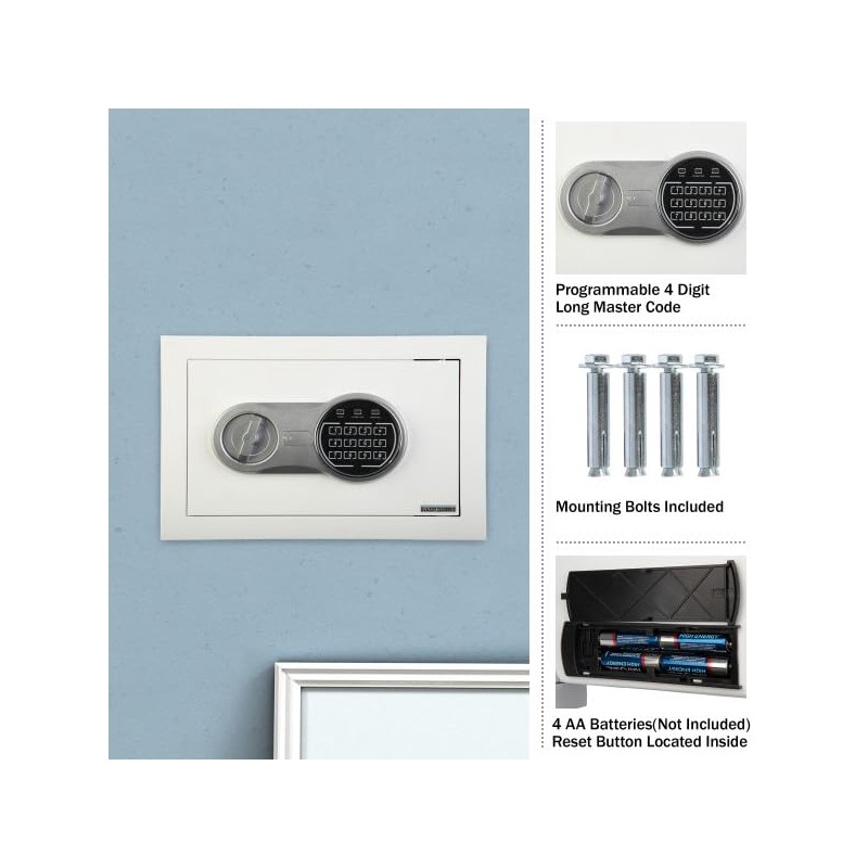 Wall Safe - Digital Safety Box with Passcode for Quick