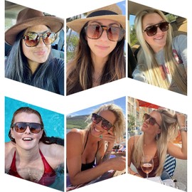 GRFISIA Retro Aviator Sunglasses for Women Men Square Frame Rectangle Trendy Sun Glasses