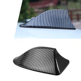 nodteem 1 PC Car Shark Fin Antenna, 6.77" x 3.03" x 2.55" ABS Painted Surface Self-Adhesive Smooth Linear Tail Antenna, Non-Destructive Mounting Accessories, for Most Models (Carbon Fiber Black)