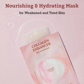LEADERS LEADERS Collagen Enhancer Skin Renewal Mask ?Boosts Elasticity, Firmness & Hydration for a Plump ?Hydrating Face Mask with Hydrolyzed Collagen, Plant Extracts, & Moisture-Rich Formula ?10 Sheets