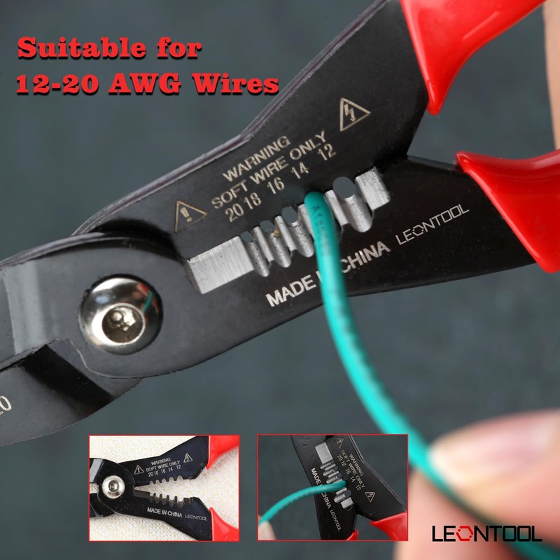 LEONTOOL Electrical Work Pliers, Wire Stripper, Giboshi Terminal, Crimping Tool
