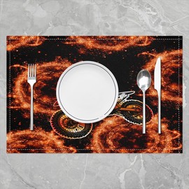 Feelyou Kids Dirt Bike Table Place Mats, Set,Extreme Sports Placemats Set of 4 18"x12" for Boys Girls,Motocross Rider Placemat for Kitchen Dining Table Decor Indoor Outdoor,Motorcycle