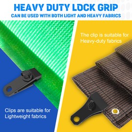 Upgraded Tarp Clips,40-Pack Heavy Duty Tarp Clips with 100-Pack Tensile Strength Zip Ties, Reusable Tarp Clamp Lock Grip, No Drill Shark Tent Fastener Holder for Home, Outdoor, Office, Garden, Farm