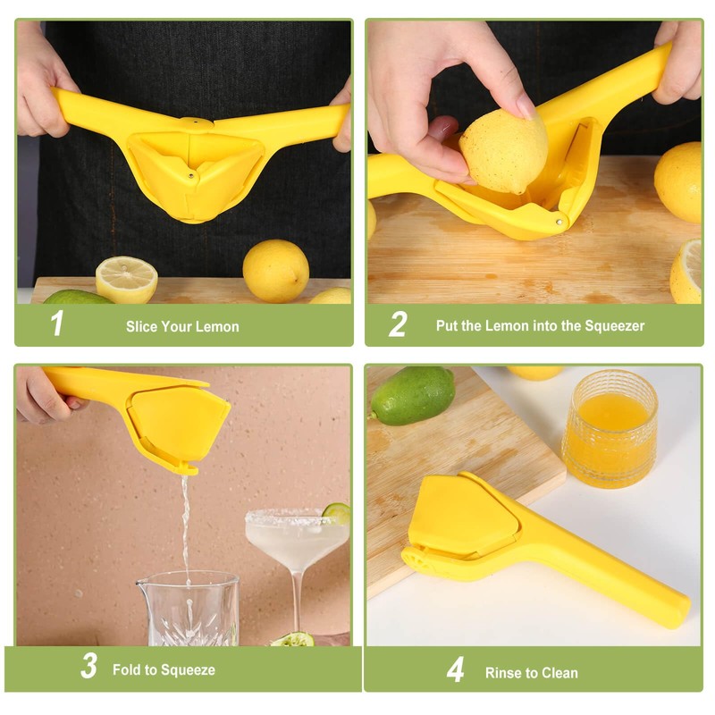 ToGeeKa Lemon Squeezer, Effortless Manual Flat Lime Juicer Squeezer, Hand