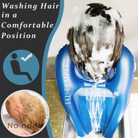 Portable Shampoo Bowl for Home, Portable Hair Washing Station for Sink, Hair Washing Tray for Sink at Home (Blue)