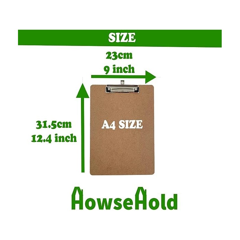 Clipboards A4 Pack of 3 Wooden Low Profile Perfect for