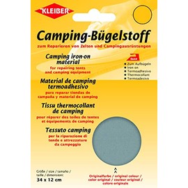 Kleiber 100 Percent Cotton Canvas Tent with Awning Iron on Repair Patch, Grey