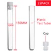 25Pcs 20ml Plastic Test Tubes with Caps, 16 x 150mm