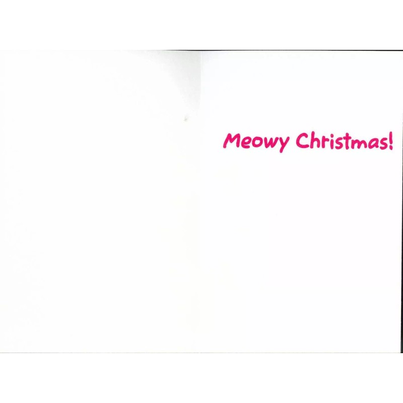 Meowy Christmas Cat Christmas Card #102- 1 card + 1