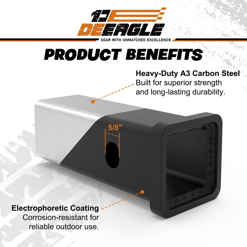 DEEAGLE 2.5 Inch to 2 Inch Hitch Reducer for Chevy