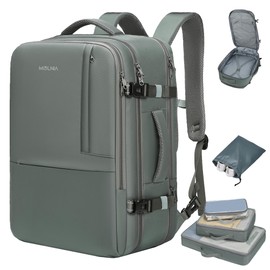 MOLNIA 47L Travel Backpack, 21 Inch Large Laptop Backpack College Backpack Waterproof, Carry On Backpack with 4 Packing Cubes, as Personal Item Flight Approved Expandable Convertible Backpack for Men & Women