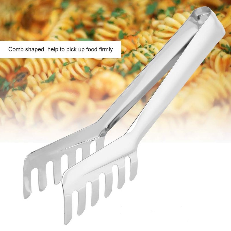 Generic Server Fork Comb Shaped Stainless Steel Spaghetti Tongs Clip