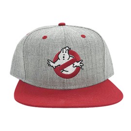 Ripple Junction Ghostbusters No Ghost Logo Flat Bill Snap Back Hat Heather Grey