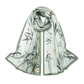 SHIROUYU 100% Mulberry Silk Scarf 70'' X 21'' Long Satin Scarf Fashion Designer Scarf Lightweight Wraps with Gift Packed