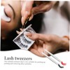Gatuida 2Pcs Stainless Steel Lash Tweezers for Eyelash Application and