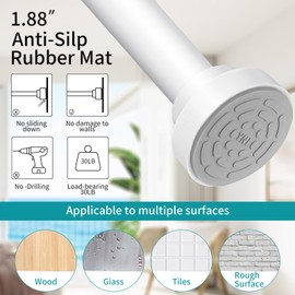 YNL Tension Shower Curtain Rod 34-96 Inches（2.8-8ft) Adjustable Spring Shower Rod No Drilling, Non-Slip, Never Rust, Stainless Steel, Suitable for Bathroom Window Kitchen,White