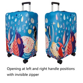WUJIAONIAO Travel Luggage Cover Spandex Suitcase Protector Washable Baggage Covers (S (for 18-20 inch luggage), rainy season)