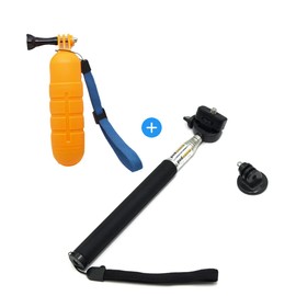 TUXORY Kit Flotador Floaty Bobber Y Selfie Monopod para Cámara de Acción Deportiva Gopro Black Hero Silver