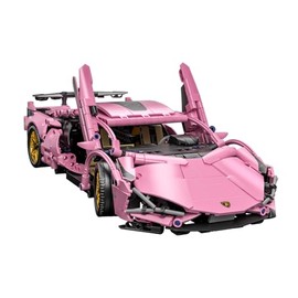 Race Car Building Block Set – 1:14 Pink Sport Speed Technical Supercar Model Kit, 1314 PCS Collectible Challenging Vehicles Toys Birthday Gifts for Adults Boys Teens Age 8-12, 8-14, 14+