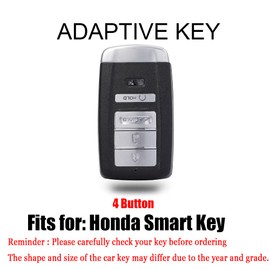 HIBEYO TPU Key Fob Cover for Honda Acura RDX CDX RLX TLX-L ILX TLX MX NSX IL RL ZDX with Keychains 4Buttons Smart Car Key Case Shell for Honda Accessories -Pink