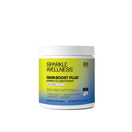 Sparkle Wellness Marine Skin Boost Plus (Sin sabor) [30 porciones]  Suplemento de colágeno en polvo con péptidos de colágeno hidrolizado bioactivo... 
