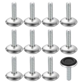 uxcell 12Pcs M8 Thread Furniture Feet Levelers, 28x30mm Adjustable Leveling Table Feet, Screw on Furniture Glide Leveling for Chair Stool Legs, Black