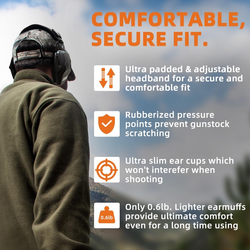 PROHEAR Electronic Ear Protection with 4X Sound Amplification, Noise Reduction
