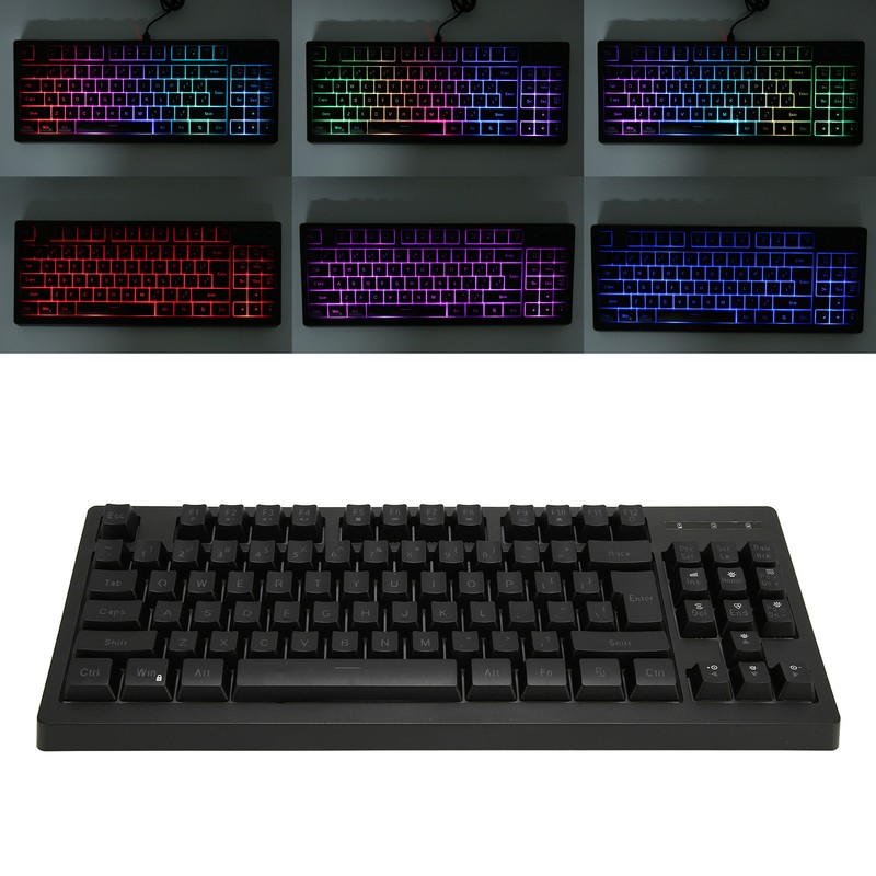 2.4G Wireless Keyboard 87 Keys RGB Backlight 1800mAh Battery Office