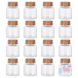 simarro 50 ML/1.7 Oz Glass Bottles with Cork Stoppers, 16Pcs Mini Small Glass Bottles for DIY Art Crafts Message Decoration for Wedding Birthday Gifts Party Favors