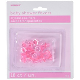 Babypartygeschenke - 2,5 cm - Rosa Kunststoff-Schnuller - 18er-Pack
