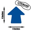 LiteMark 4 Inch Blue Round Arrow Floor Decal Stickers, Removable