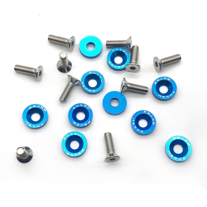 Zoucsj 20pcs J-D-M Billet Aluminum Fender Bumper Washer Bolt Engine