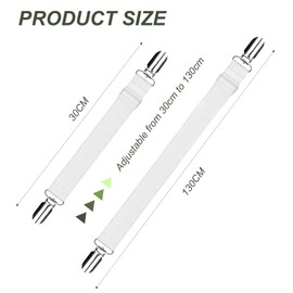 HDXH 4 PCS Bed Sheet Clips,Adjustable Bed Sheet Straps,Adjustable Bed Sheet Straps,Upgraded Elastic Sheet Fasteners for Bedding,Keep Your Sheets in Place(white,30CM-130CM)