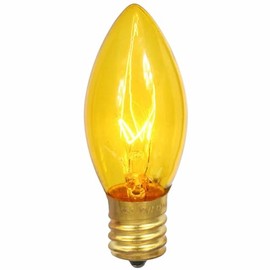 Vickerman C9 Transparent Gold Replacement Bulb, 7 Watt, 130 Volt, UL, E17 Base, Box of 25
