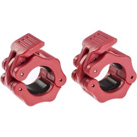 Greententljs 1 Inch Barbell Clamps Quick Release Locking Barbells Pro Workout Professional Barbell Collar Clips Lock fit 1-Inch Diameter Standard Size Bars/Bar (Red)