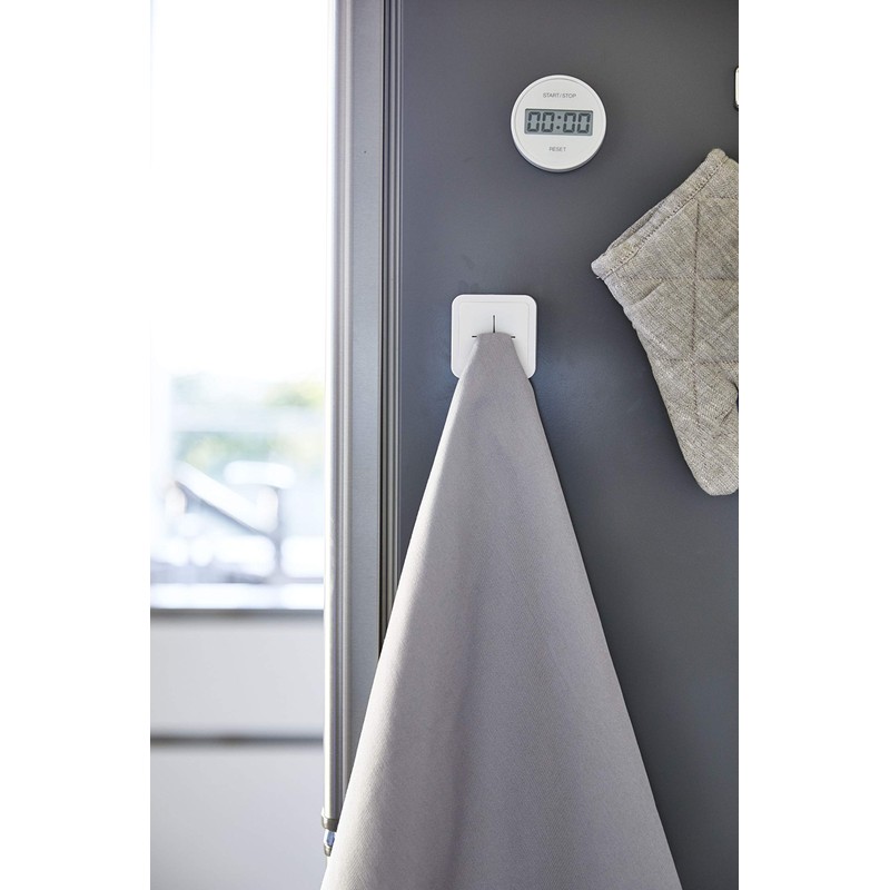 Yamazaki 4133 Magnetic Kitchen Towel Holder, White, Approx. 2.2 x