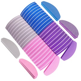 Nail Buffers (40 pcs), Buffer Block Nail Files Bulk for Acrylic Nails and Natural Nails Double Sided 100/180 Grit Portable Washable Sanding Buffing Buffers Arc Shape (40Pcs Multicolor)