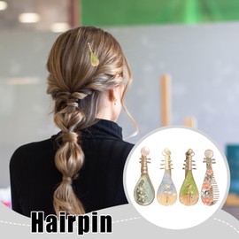 Barrettes for Women - Stringed Instrument Shaped Hair Accessories with Pearl - Elegant Trendy Women Accessories for Festival Cosplay Concert School Girls