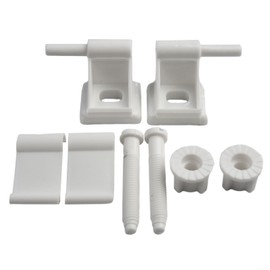 2 Pieces Toilet Seat Hinges Replacement with Screws Nuts Plastic Repair Kit Toilet Top Cover Lid Bathroom Parts Hardware White