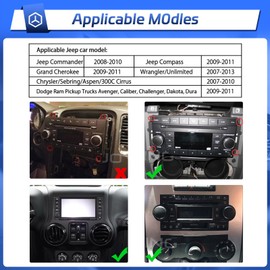 Car Stereo for Jeep Wrangler JK Compass Grand Cherokee Dodge Ram 1500 2500 3500 Wireless CarPlay Android Auto, Leadfan 10.1" IPS Touch Screen Radio Replacement with BT WiFi GPS Navi Backup Camera