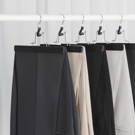 TOPIA HANGER 12 Pack Wooden Pants Hangers, Hair Extension Hangers Non Slip Skirt Hanger Wood Clamp with Velvet Padded 360° Swivel Hook for Jeans, Skirts, Trousers, Wigs CT67B